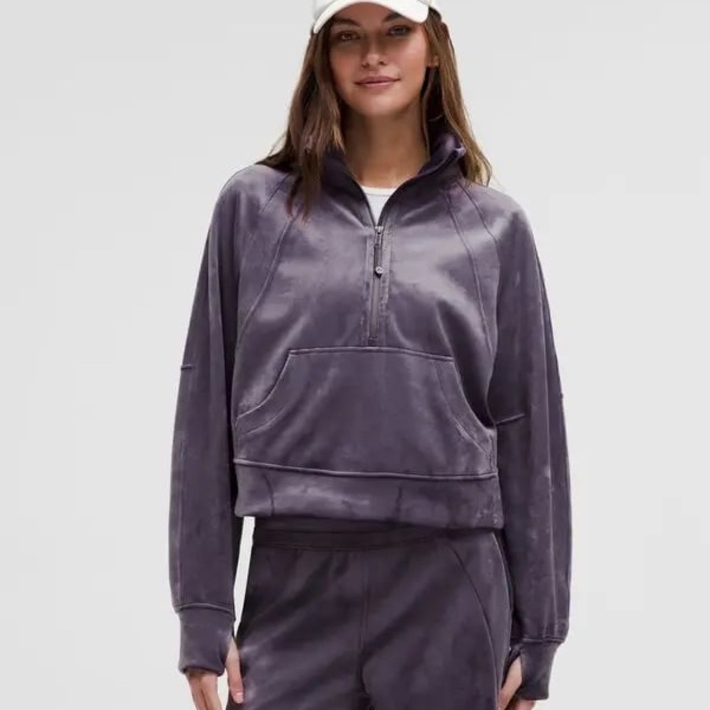 lululemon athletica purple/grey  Half-Zip Sweatshirt. New condition. M/L